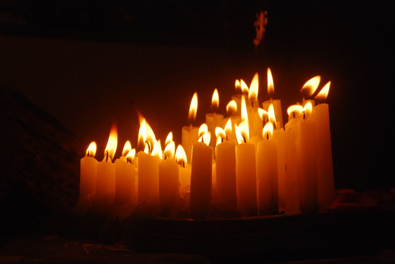 flame, burning, heat - temperature, glowing, candle, illuminated, lit, no people, celebration, outdoors, close-up, night, diwali, diya - oil lamp