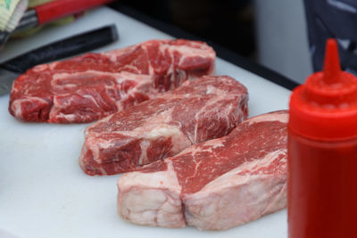 Close-up of food on table