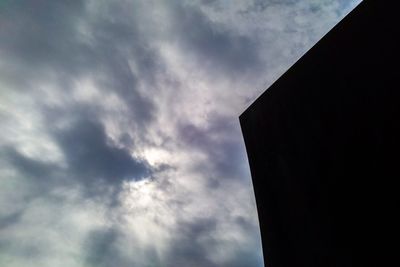 Low angle view of building against cloudy sky