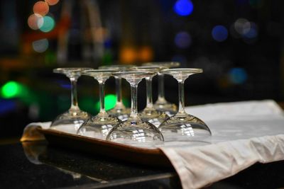 Close-up of wine glass on table