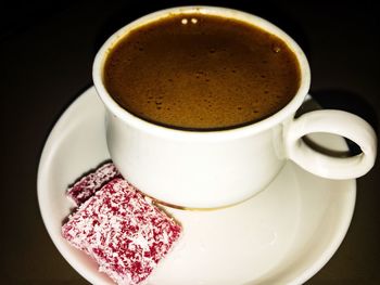 Close-up of coffee on table