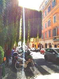 Cars on street in city