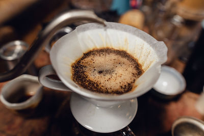 Barista pouring