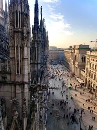 Corso vittorio emanuele view from duomo di milano