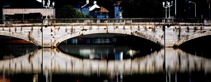 Reflection of bridge on water