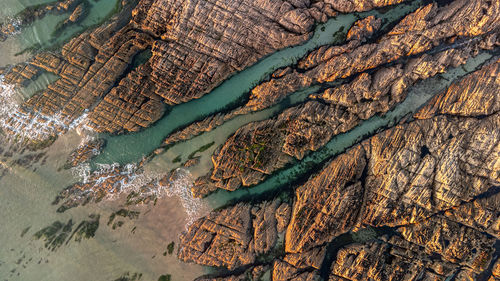 High angle view of rock formations