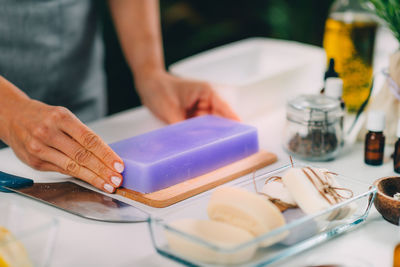 Soap making process.