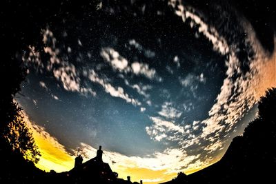 Scenic view of silhouette against sky at sunset