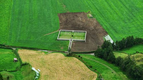 Aerial view of agricultural landscape