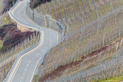 High angle view of road