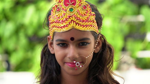 A face of hindu goddess durga. goddess durga face for happy navratri