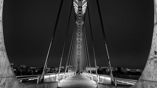 Suspension bridge in city