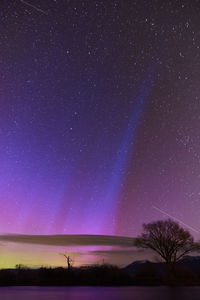 Aurora borealis in ennis montana at varney bridge access on the madison river.