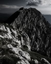 Scenic view of rock formations against sky