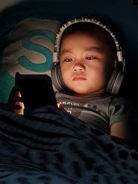 Portrait of cute boy looking at camera