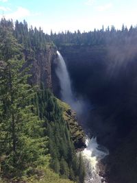 Scenic view of waterfall