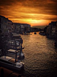 View of river at sunset