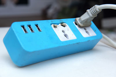 Close-up of text on table