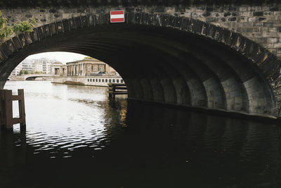 Arch bridge over river