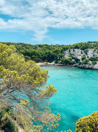 High angle view of sea against sky