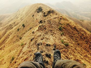 Low section of person on mountain