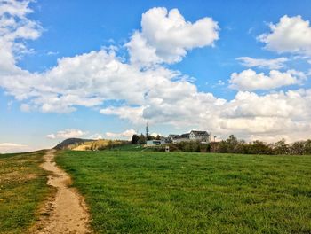 Scenic view of field against sky