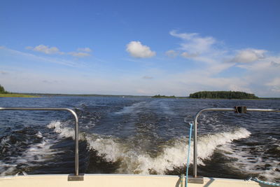 View of sea from back of boat