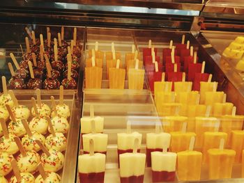 Close-up of sweet food for sale in store