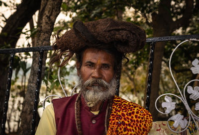 Portrait of man in park