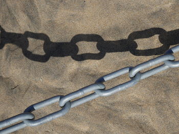 Close-up of shadow on sand