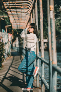 Young woman standing outdoors