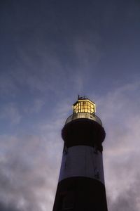 Low angle view of lighthouse against sky
