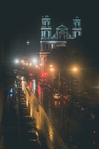 Illuminated city at night