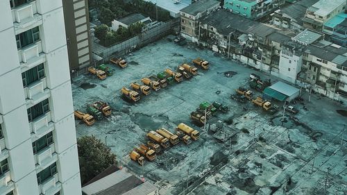 High angle view of city street