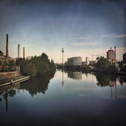 Reflection of buildings in water