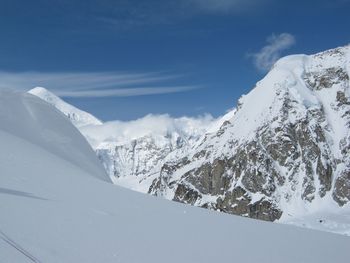 Scenic view of snowcapped mountains