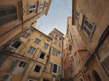 Low angle view of buildings in corfu old town