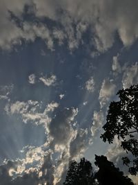 Low angle view of silhouette trees against sky