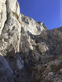 Scenic view of rocky mountains against clear sky