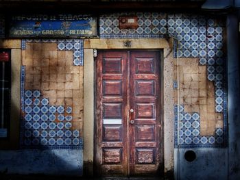 Close-up of closed door