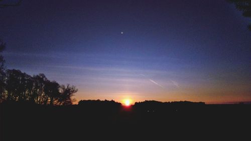 Silhouette trees against sky during sunset