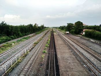 Railroad tracks against sky