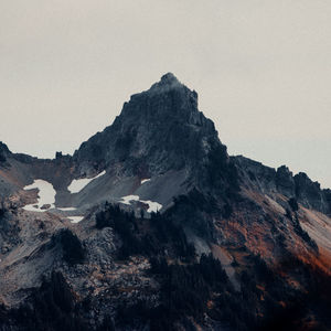 Scenic view of rocky mountains against clear sky