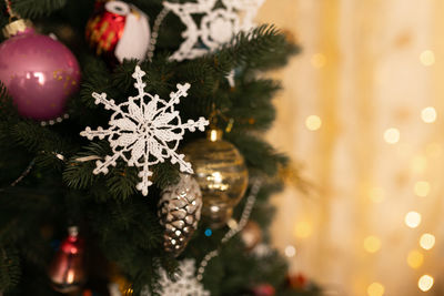 Close-up of christmas decorations