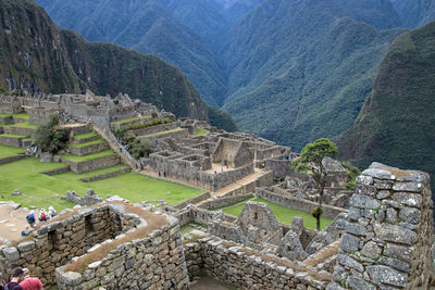 High angle view of old ruins