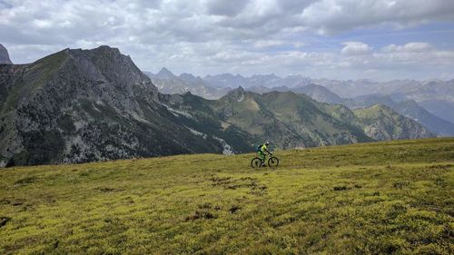 Scenic view of mountains against sky