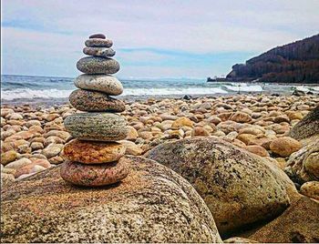 Stack of rocks on beach