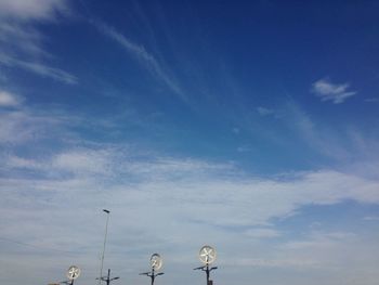 Low angle view of blue sky and clouds