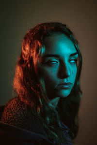 Close-up portrait of a young woman