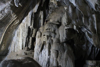 Low angle view of rock formation in cave